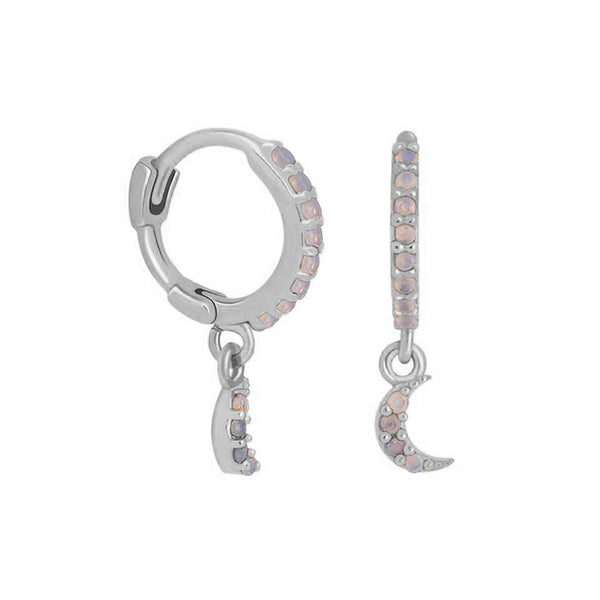 FE1046 Moon Pendant Huggie Earrings