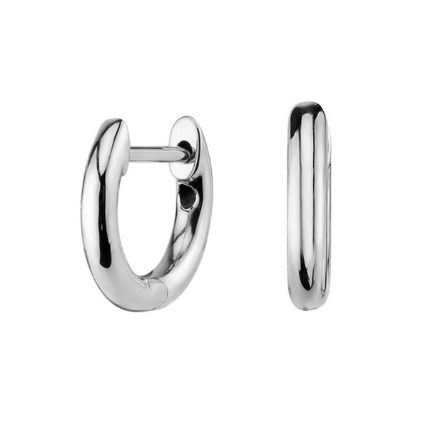 FE0848 925 Sterling Silver Light Style Slim Hoop Earrings