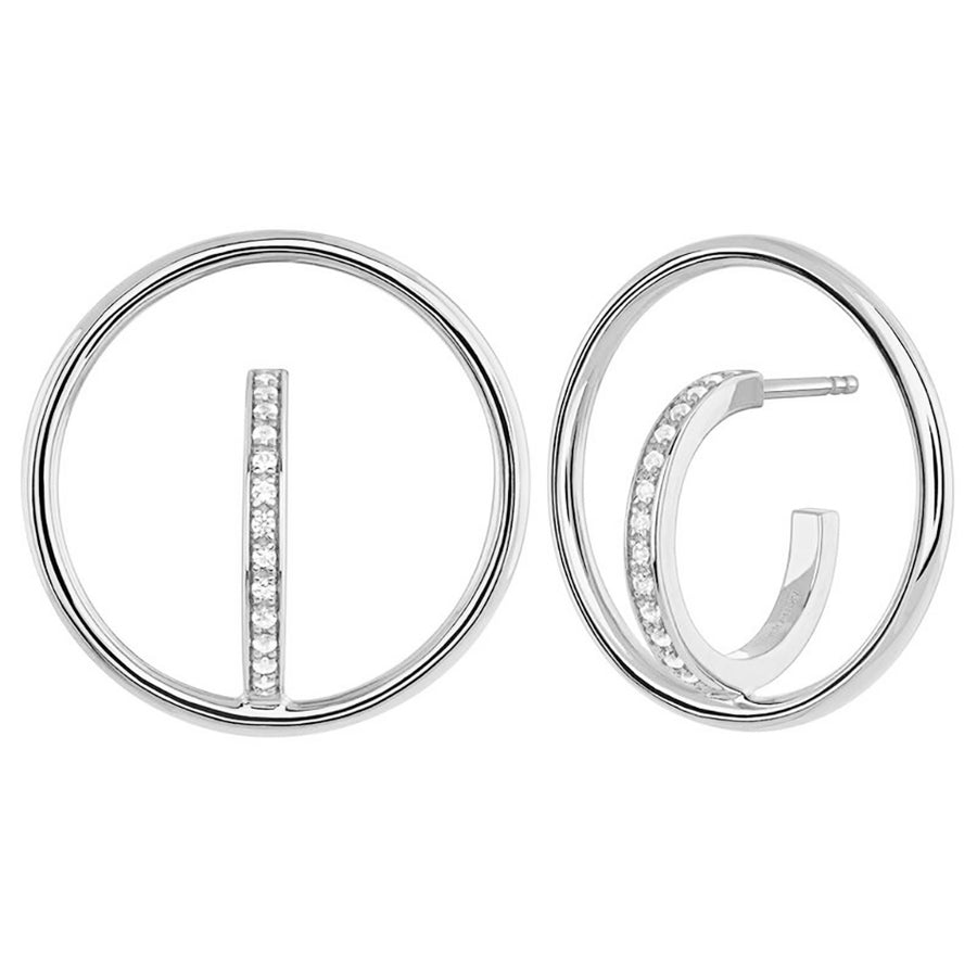 FE0306 925 Sterling Silver Circle Hoop Earrings