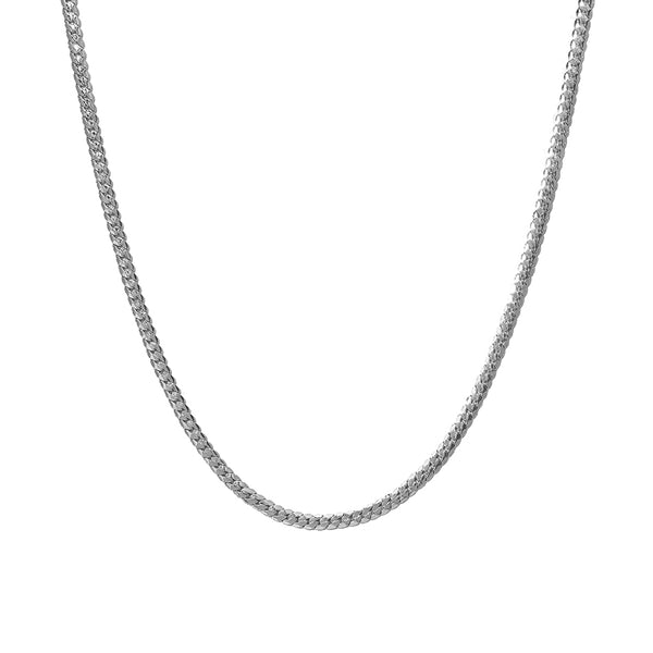 FX0702 925 Sterling Silver Serpentine Herringbone Solid Chain Necklace