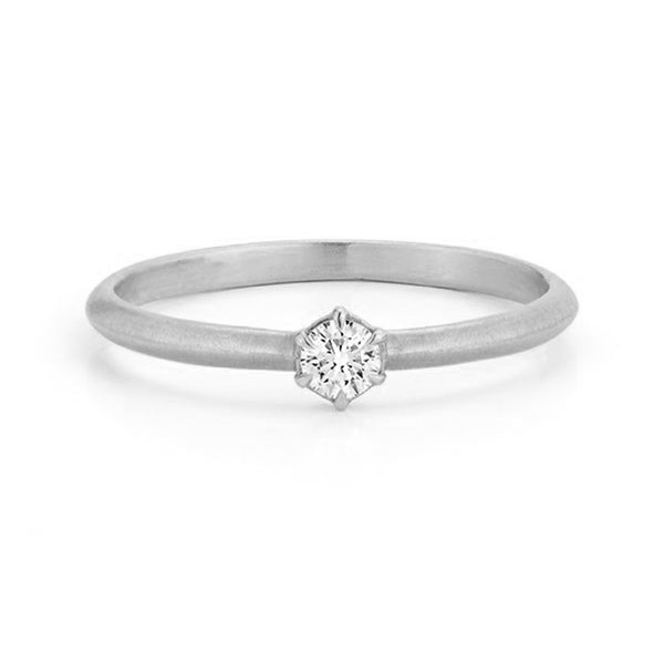 FJ0423 925 Sterling Silver Single Zircon Eternity Ring