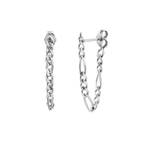 FE1141 925 Sterling Silver Chain Stud Earrings