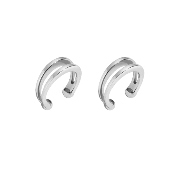 FE1405 925 Sterling Silver Simple Style Gold Earrings Cuff