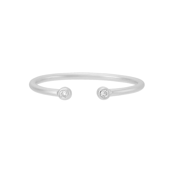 FJ0321 925 Sterling Silver Diamond Opening Ring