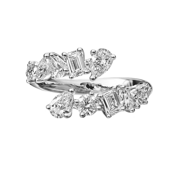 FJ0623 925 Sterling Silver SPARK ZIRCONIA SHAPE TWIST RING