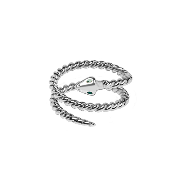 FJ0763 925 Sterling Silver Snake Open Ring
