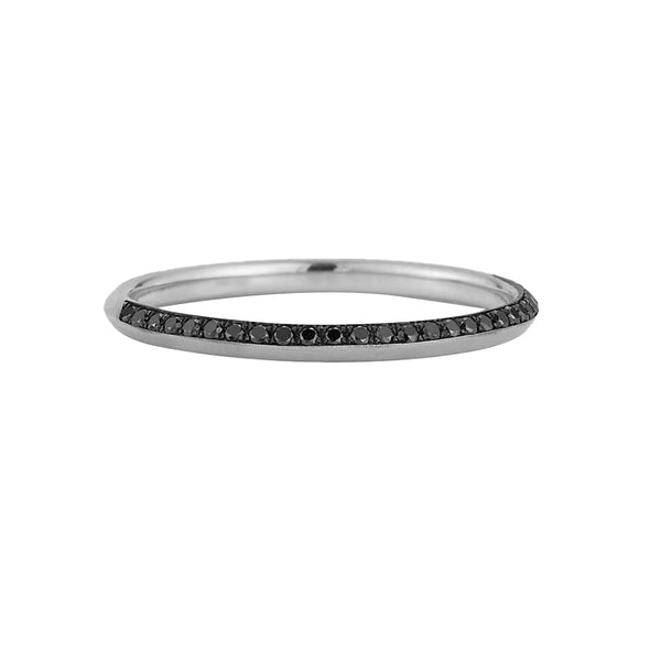 FJ0634 925 Sterling Silver Black Zirconia Band Ring