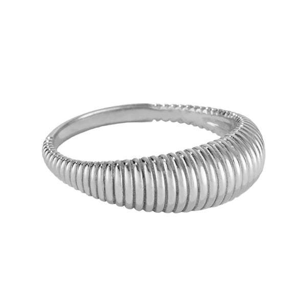 FJ0474 925 Sterling Silver San Francisco Dome Ring