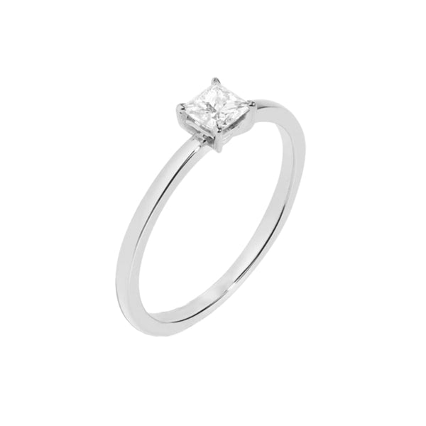 FJ0327 925 Sterling Silver Minimalist Diamond Ring