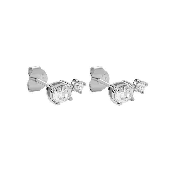 FE1922 925 Sterling Silver Nikita Single Gold Vermeil CZ Earring