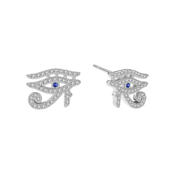 FE1887 925 Sterling Silver Eye of Horus Stud Earring