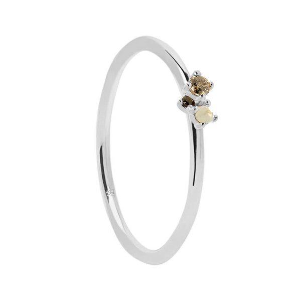 FJ0283 925 Sterling Silver Simple Fine Zircon Ring