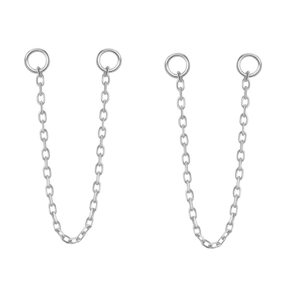FE0278 925 Sterling Silver Chain Ear Jacket Earrings