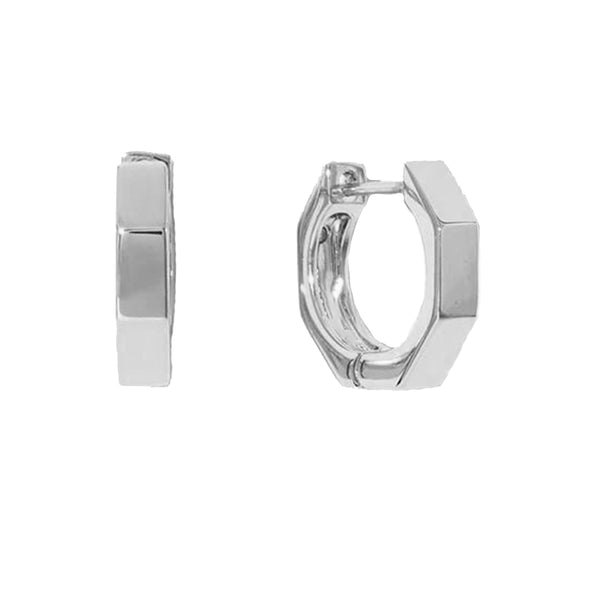FE1329 925 Sterling Silver Hardware Hoop Earrings