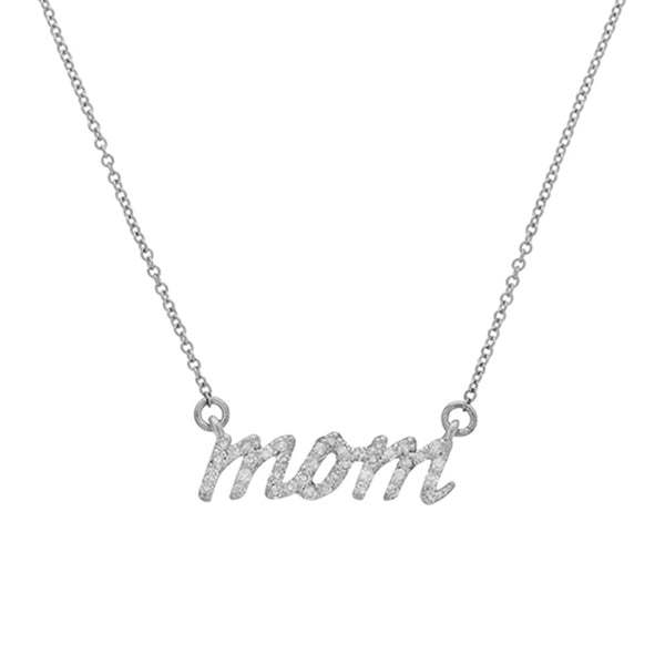 FX0490 925 Sterling Silver Mom Pendant Necklace
