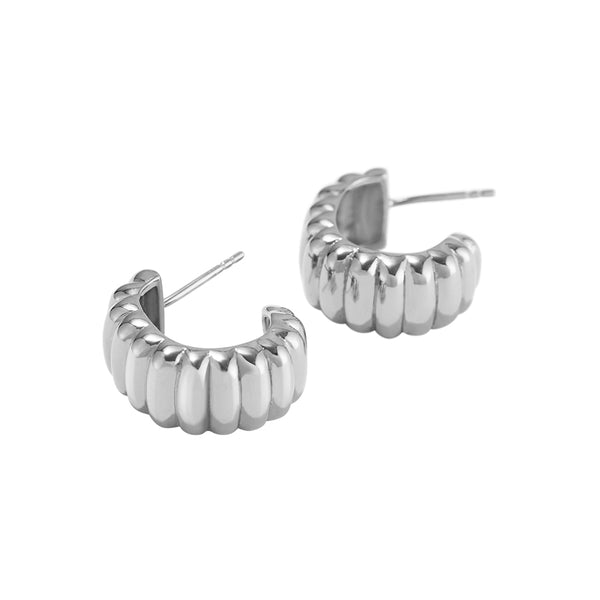 FE1131 925 Sterling Silver Charlotte Bold Hoops Earrings