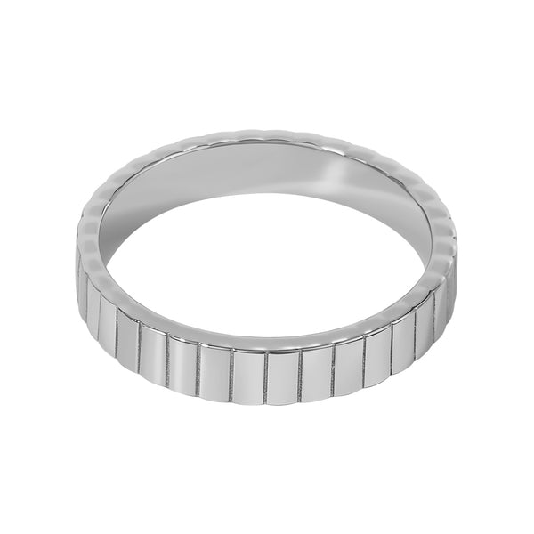 FJ0818 925 Sterling Silver Inspired Gold Ridge Ring