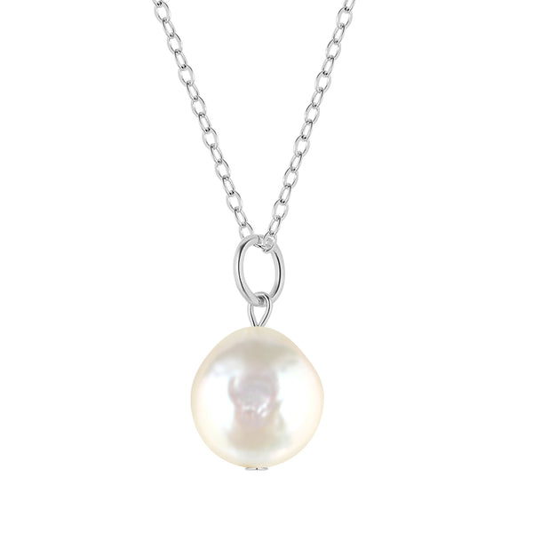 FX0691 925 Sterling Silver Baroque Pearl Necklace
