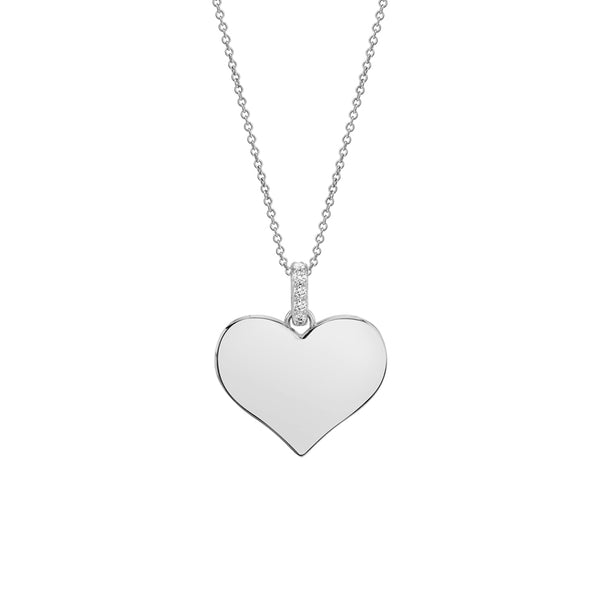 FX0423 925 Sterling Silver Classic Heart Zircon Necklace