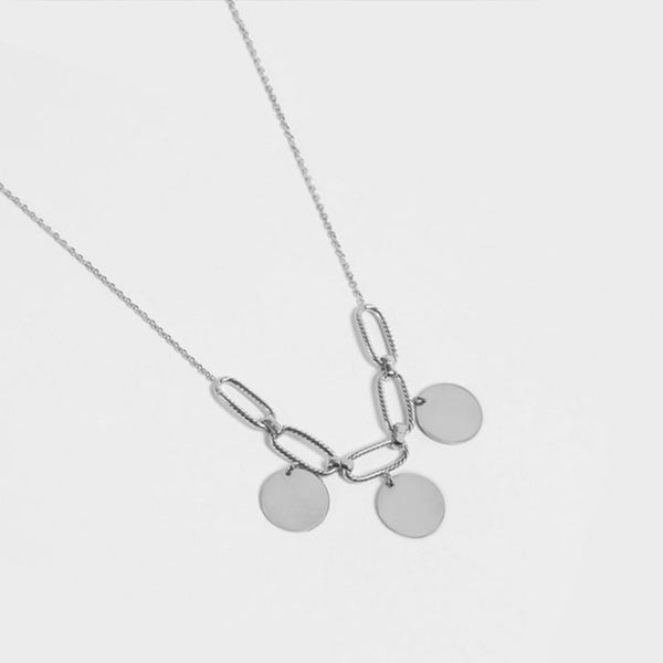 FX0159 925 Sterling Silver Coin Chain Charming Necklace