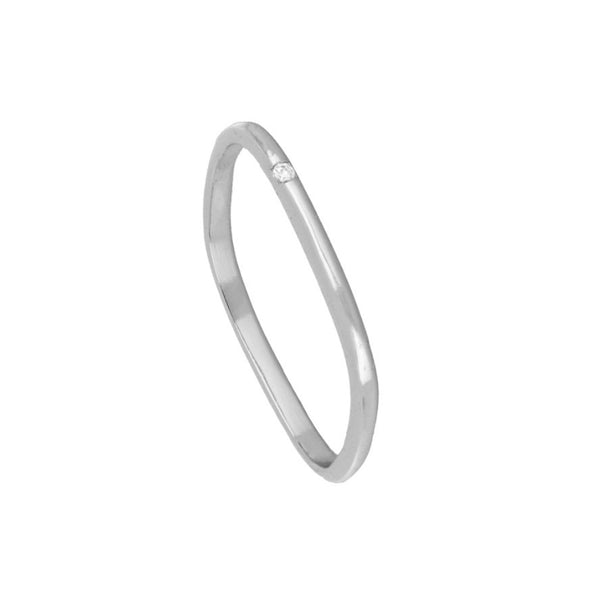 FJ0790 925 Sterling Silver CZ Square Ring