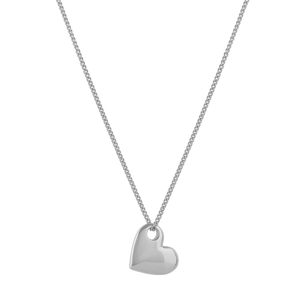 FX0915 925 Sterling Silver Sideway Heart Pendant Necklace