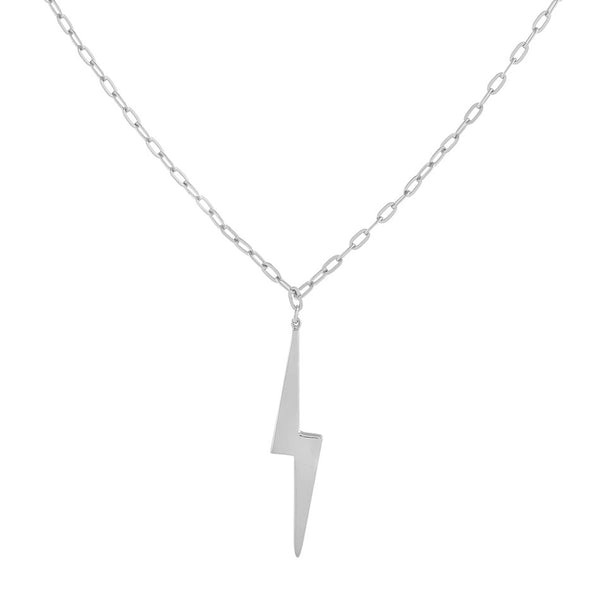 FX0211 925 Sterling Silver Lightning Pendant Necklace