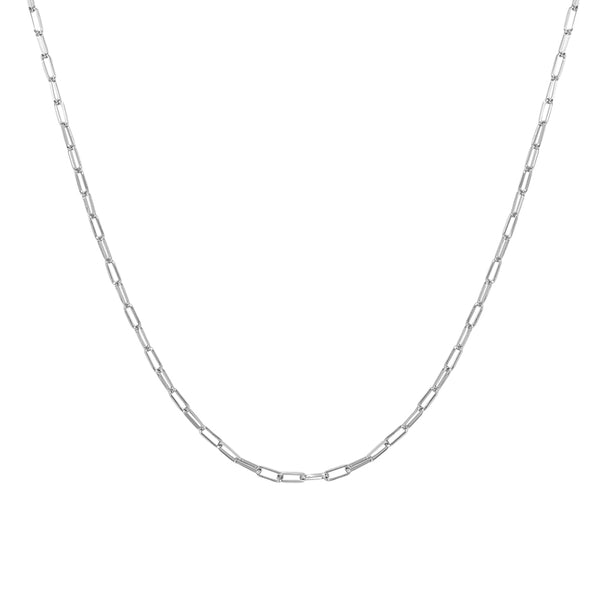 FX0892 925 Sterling Silver Boyfriend Bold Paperclip Chain Necklace