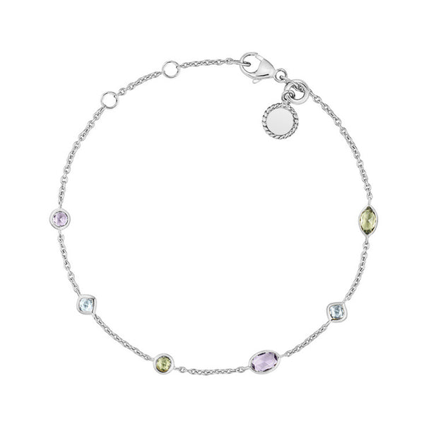 FS0013 925 Sterling Silver Mix Birthstone Bracelet