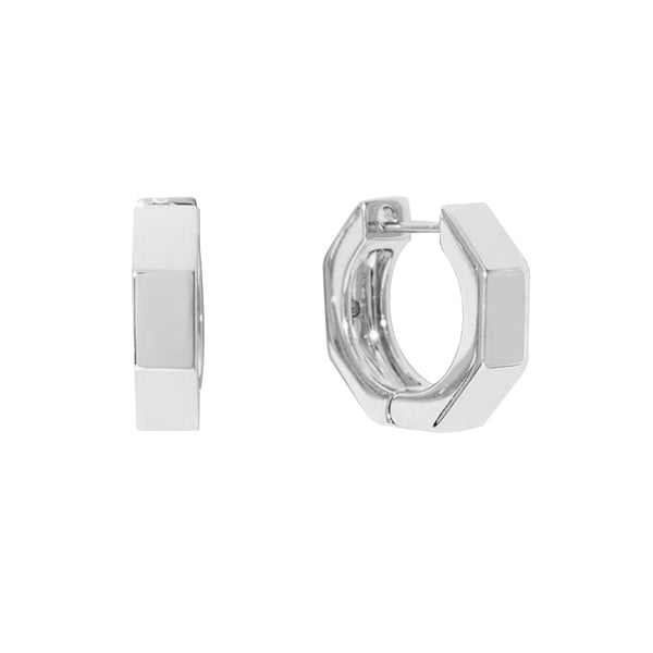 FE1328 925 Sterling Silver Hardware Hoop Earrings