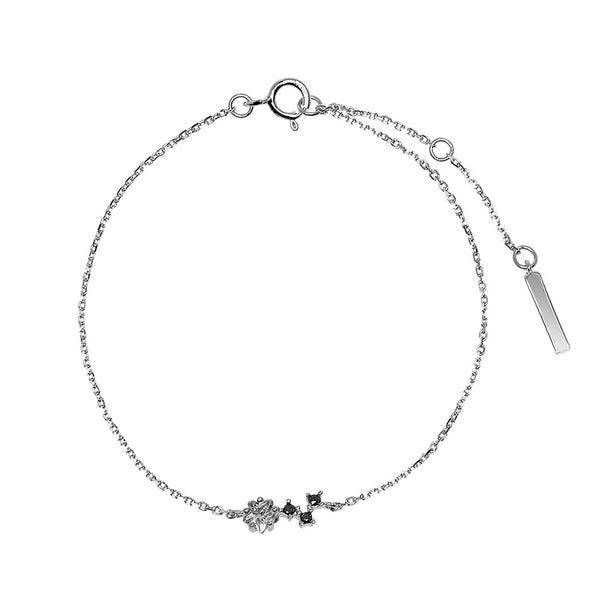 FS0090 925 Sterling Silver Zircon Flower Bracelet