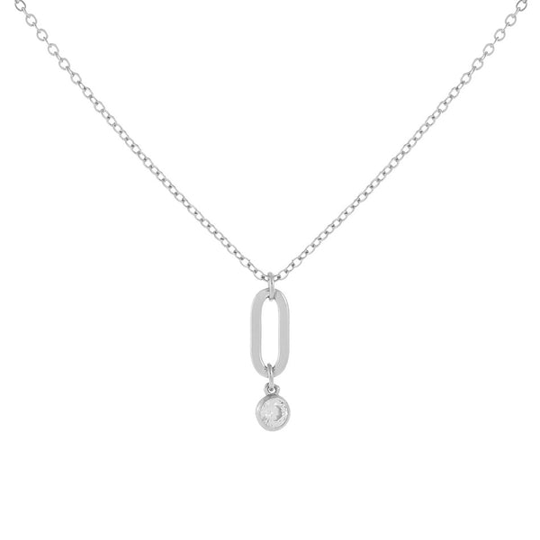 FX0246 925 Sterling Silver Zircon Pendant Necklace