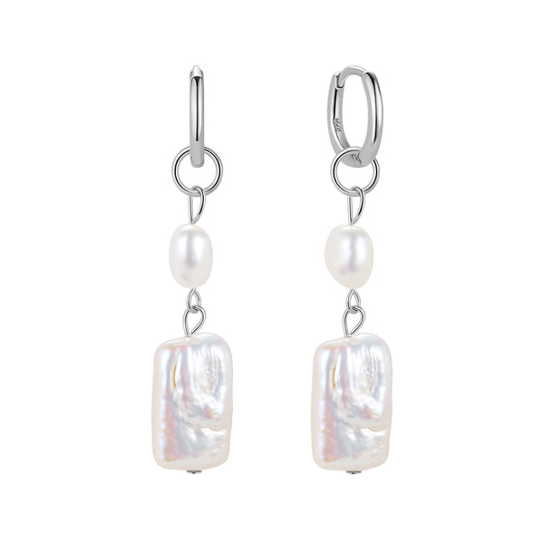 FE1704 925 Sterling Silver Natural Pearl Earrings