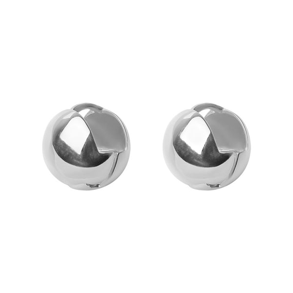 FE1191 925 Sterling Silver Spherical Hoop Earrings