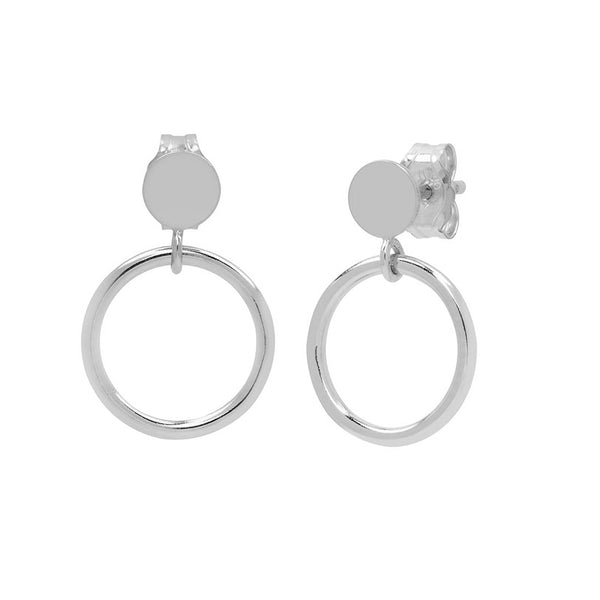 FE1615 925 Sterling Silver Open Circle Stud Earrings