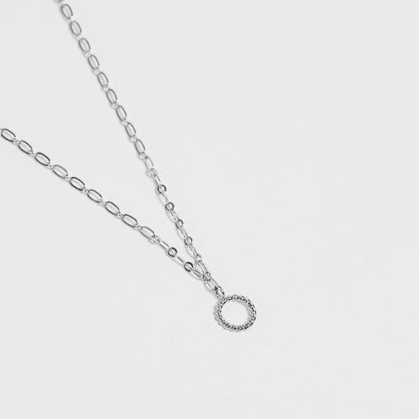 FX0168 925 Sterling Silver Simple Ring Necklace