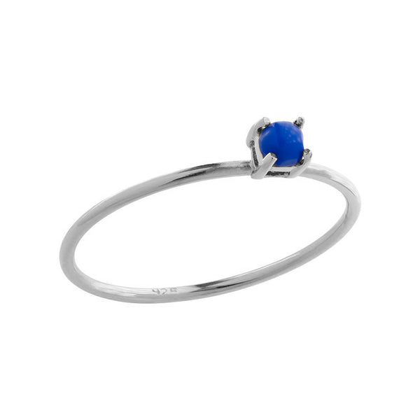 FJ0701 925 Sterling Silver Minimal Lapis Size Ring
