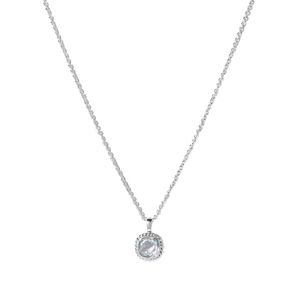FX0508 925 Sterling Silver Rope Cubic Zircon Pendant Necklace