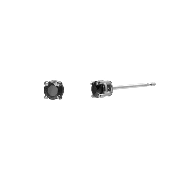 FE1065 925 Sterling Silver Black Zircon Stud Earrings
