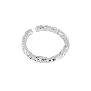 RHJ1042 925 Sterling Silver Texture Open Ring