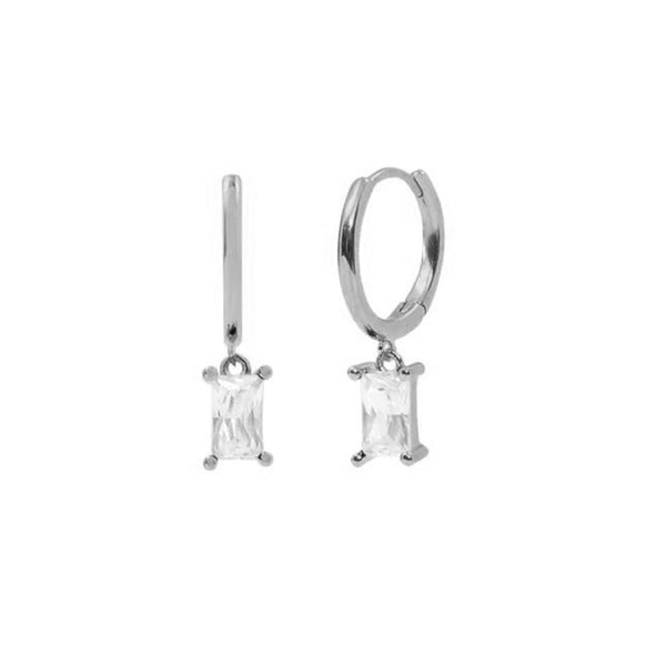 FE1088 925 Sterling Silver Mystic Crystal Hoop Earrings