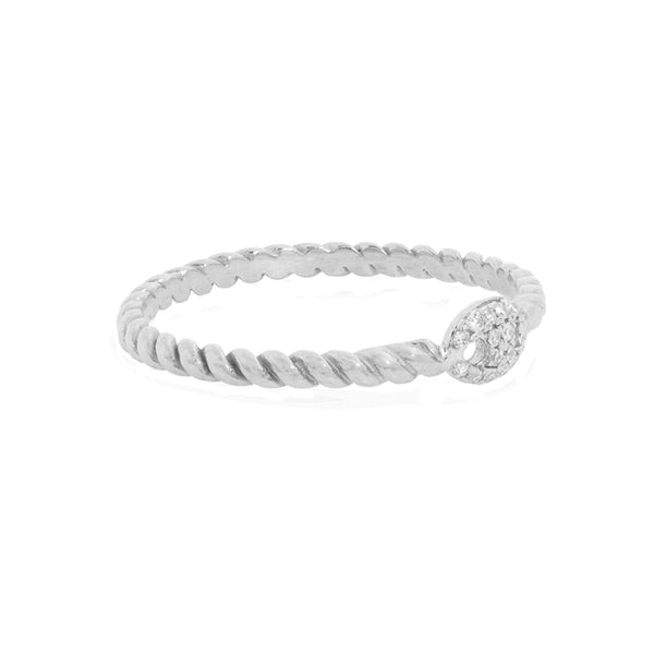 FJ0776 925 Sterling Silver Twist Rope Knot Ring