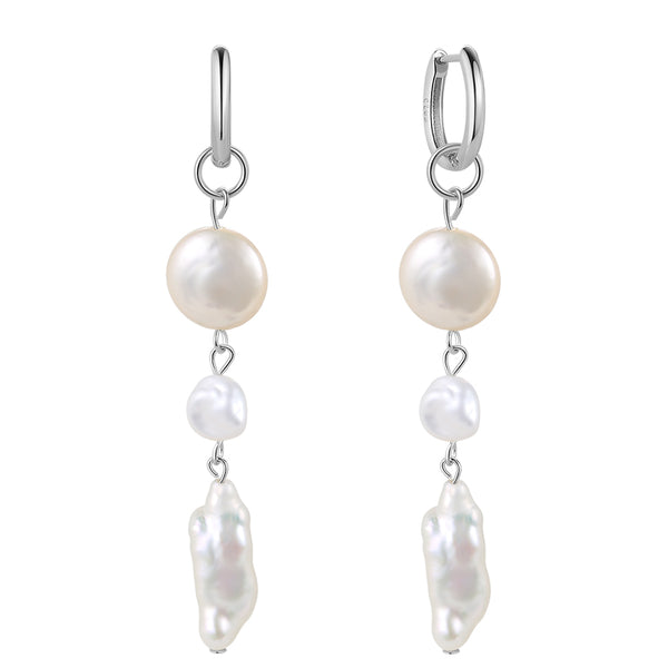FE1706 925 Sterling Silver Natural Pearl Earrings