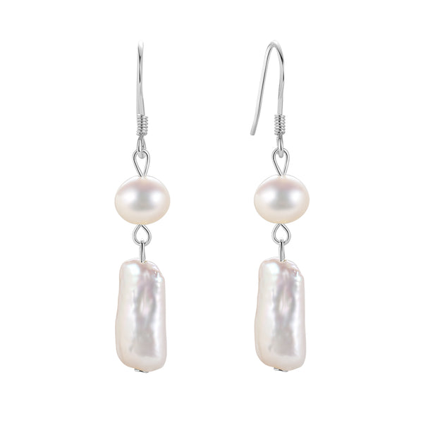 FE1690 925 Sterling Silver Freshwater Pearl Earring