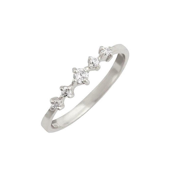 FJ0281 925 Sterling Silver Tiara Pave Ring
