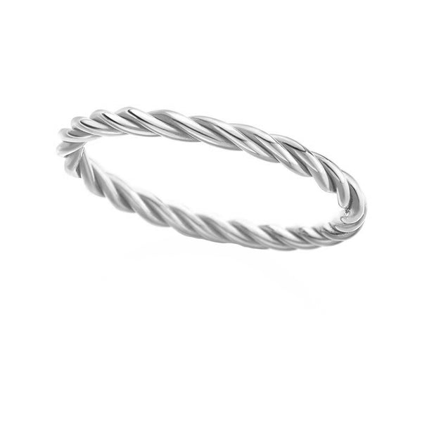 FJ0427 925 Sterling Silver Trendy Rope Ring