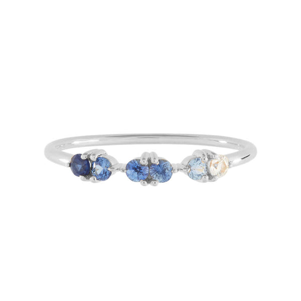FJ0677 925 Sterling Silver Blue Gradient Zircon Ring
