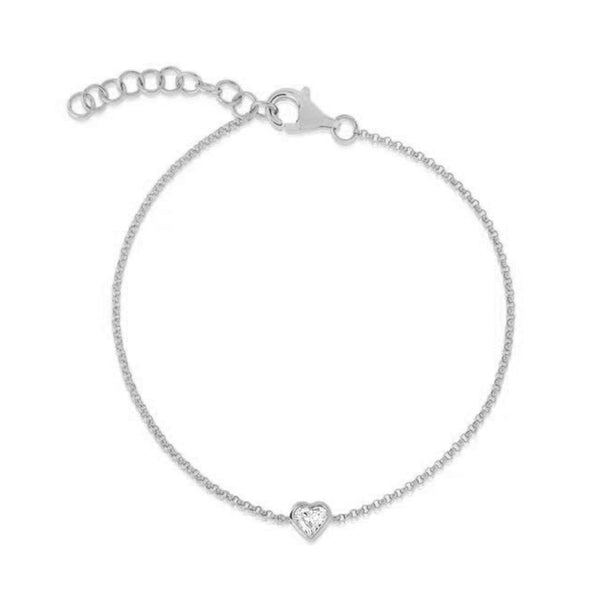 FS0180 925 Sterling Silver Heart Shape Zircon Bracelet