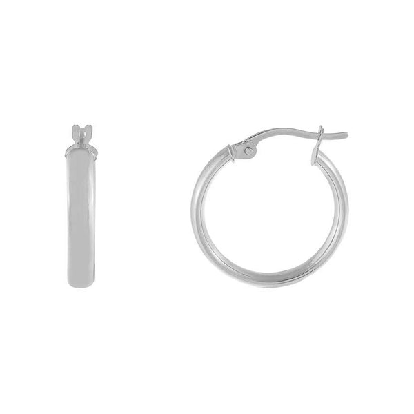 FE1758 925 Sterling Silver High Polish Hoop Earring