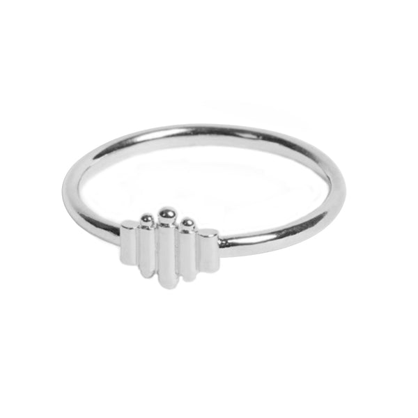 FJ0608 925 Sterling Silver Vertical bar Women Ring